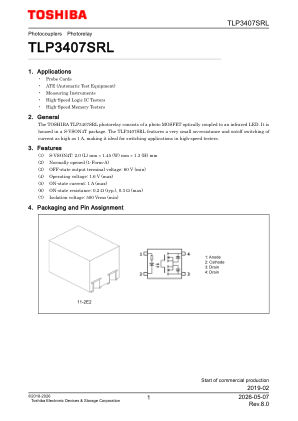 TLP3407SRL datasheet cover page