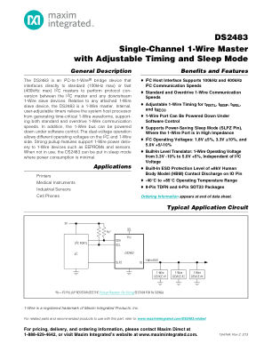 DS2483 datasheet cover page