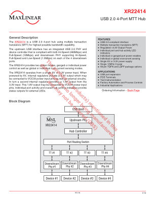 XR22414 datasheet cover page