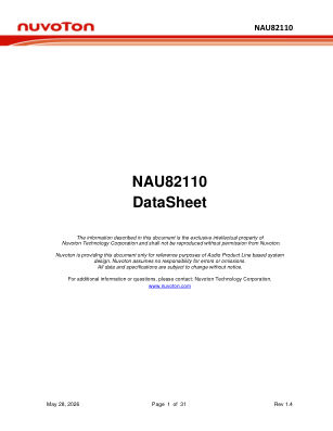 NAU82110 数据手册首页