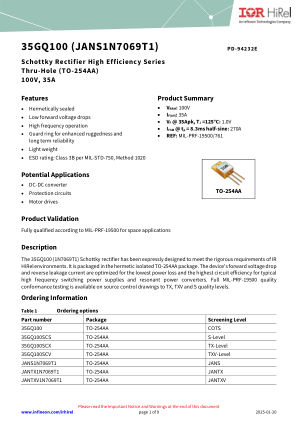 35GQ100 datasheet cover page