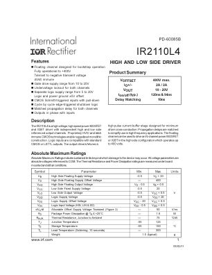IR2110L4 datasheet cover page