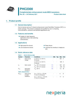 PHC2300 datasheet cover page