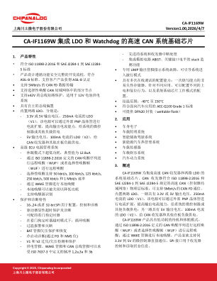 CA-IF1169W 数据手册首页