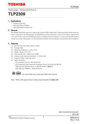 TLP2309 datasheet cover page