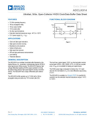 ADCLK914 datasheet cover page