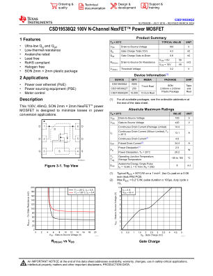 CSD19538Q2 数据手册首页