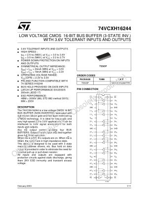 74VCXH16244 datasheet cover page