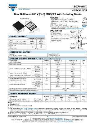 SIZF918DT 数据手册首页