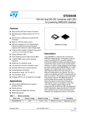 STOD03B 数据手册首页