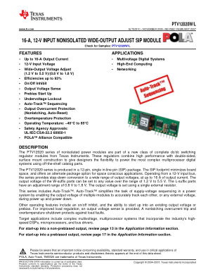 PTV12020W datasheet cover page