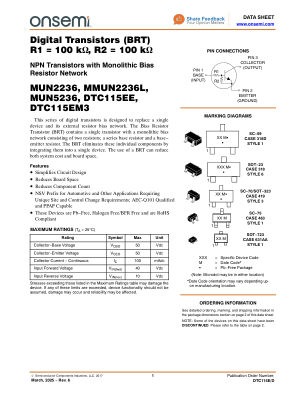 DTC115E datasheet cover page