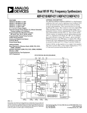 ADF4210 数据手册首页