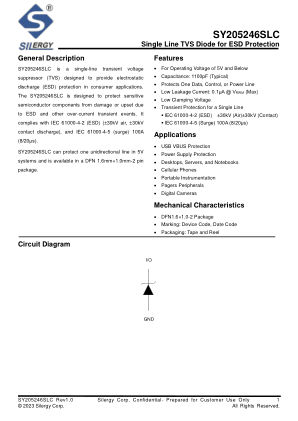 SY205246SLC datasheet cover page