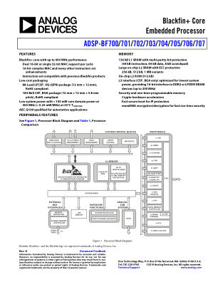 ADSP-BF700 数据手册首页