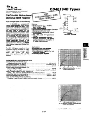 CD40194B 数据手册首页