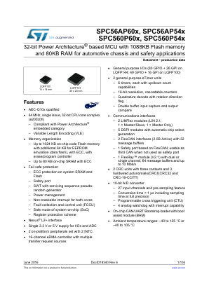 SPC56AP60L3 datasheet cover page