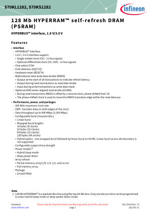 S70KL1282 datasheet cover page