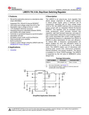 LM5574 datasheet cover page