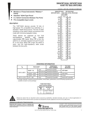 SN74CBT16244 datasheet cover page