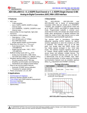ADC12DL500 datasheet cover page