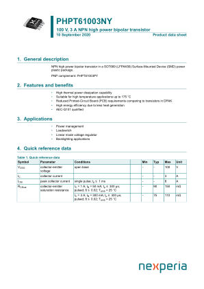 PHPT61003NYX datasheet cover page
