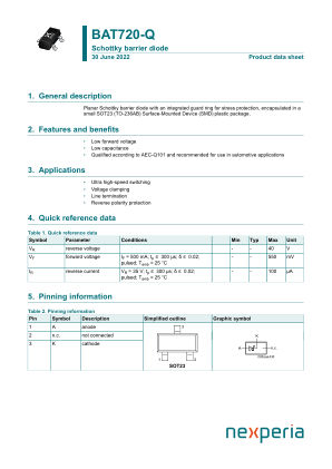 BAT720-QVL datasheet cover page