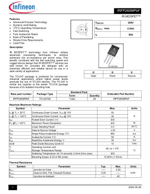IRFP260M datasheet cover page