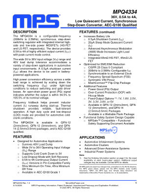 MPQ4334-AEC1 datasheet cover page