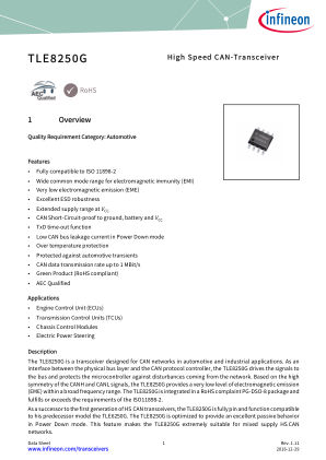 TLE8250G datasheet cover page