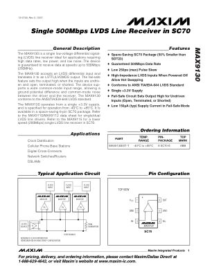 MAX9130 datasheet cover page