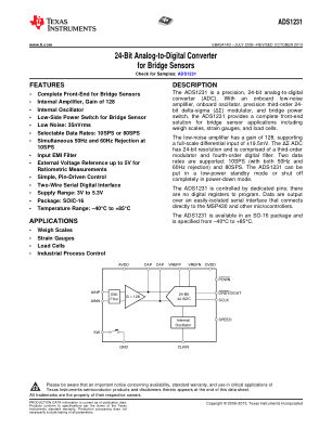 ADS1231 datasheet cover page