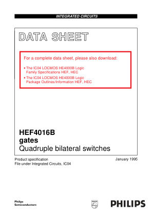 HEF4016BT 数据手册首页