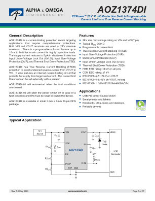 AOZ1374DI-02 datasheet cover page