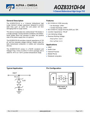AOZ8331DI-04 datasheet cover page