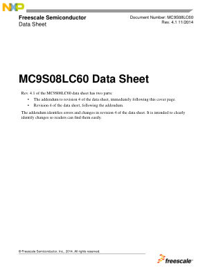 MC9S08LC60 数据手册首页