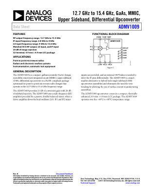 ADMV1009 数据手册首页