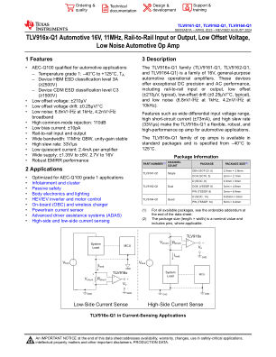 TLV9164-Q1 datasheet cover page