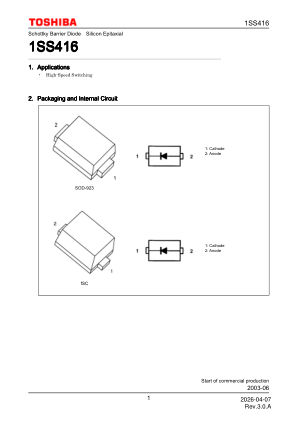 1SS416 datasheet cover page