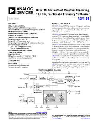ADF4169 数据手册首页