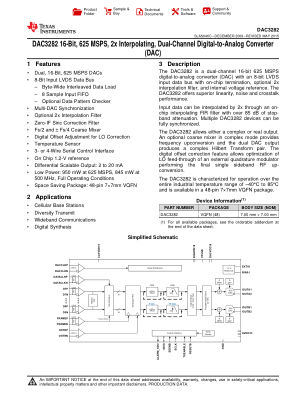 DAC3282 datasheet cover page