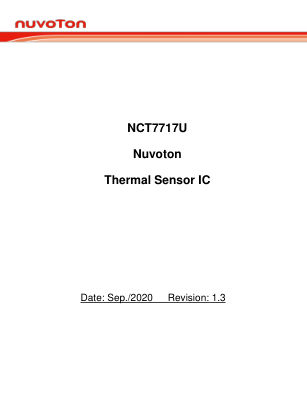 NCT7717U 数据手册首页