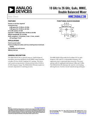 HMC260ALC3B 数据手册首页