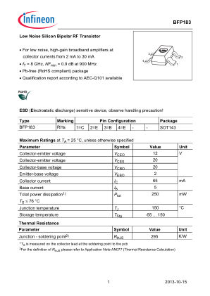 BFP183 数据手册首页