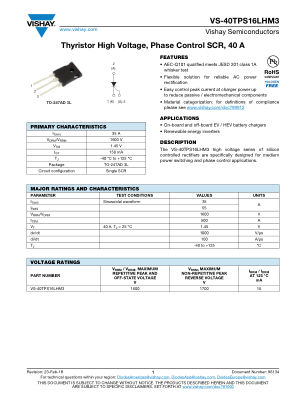 VS-40TPS16LHM3 datasheet cover page