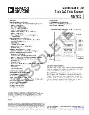 ADV7330 数据手册首页