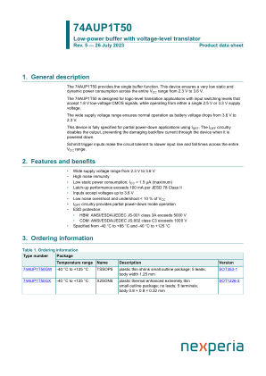 74AUP1T50GXH datasheet cover page