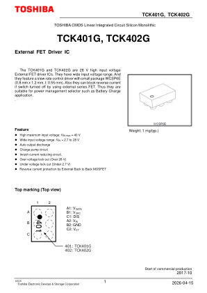 TCK401G datasheet cover page