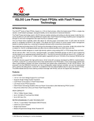 AGL250V2-VQ100I 数据手册首页