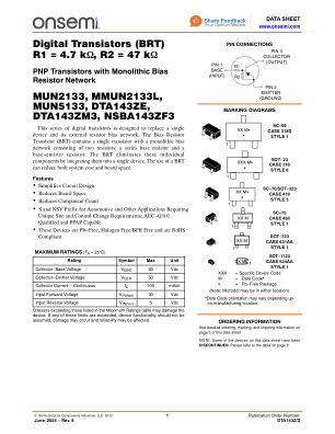 DTA143Z 数据手册首页
